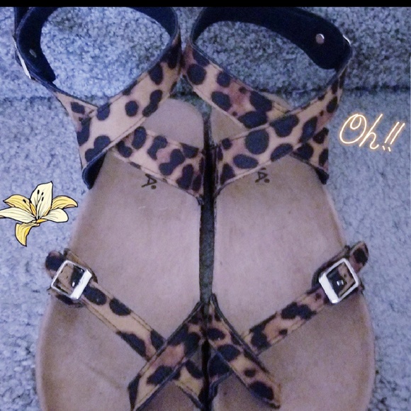 🙀Women's Leopard Suede Sandals🙀 - Picture 1 of 3